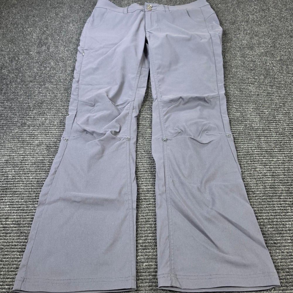 Prana Halle Hiking Pants Womens 4 Gray Roll-Up Articulated Knee Stretch Trail - Picture 8 of 15